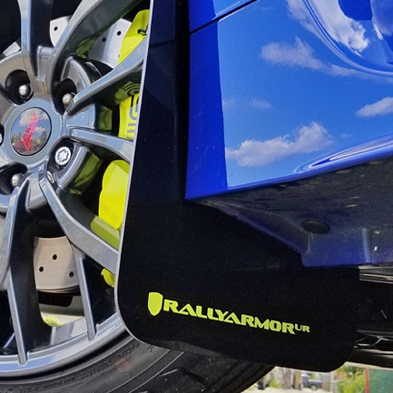 RallyArmor | Mud Flap Caliper Green Logo - WRX / STI 2015-2021 RallyArmor Mud Flaps