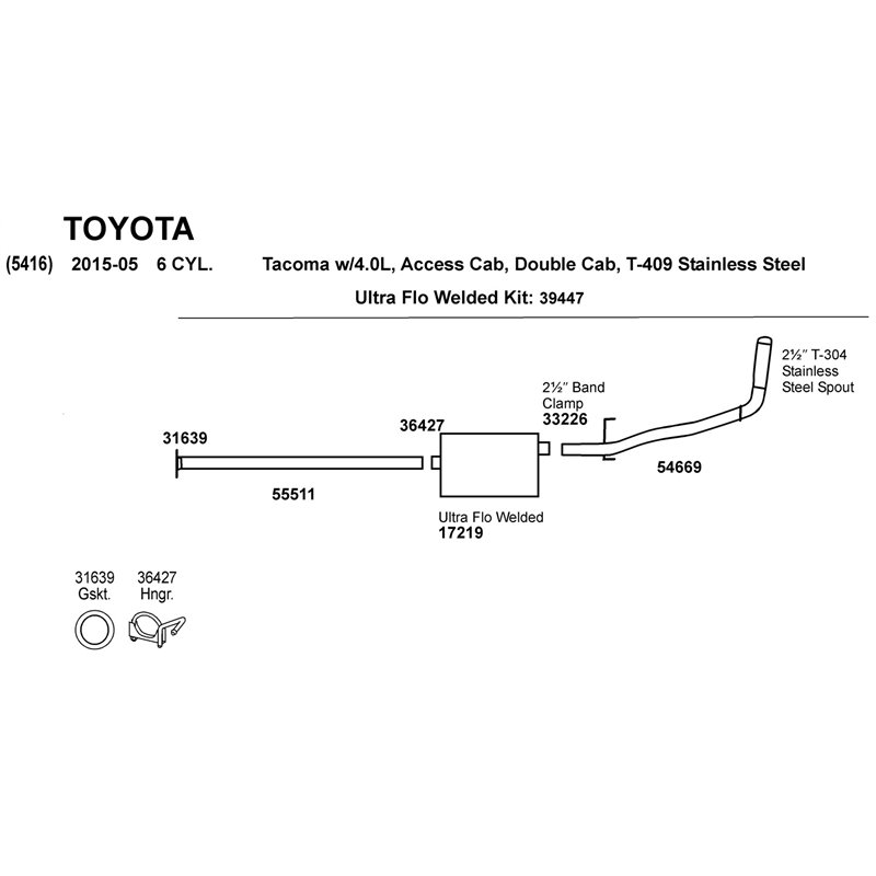 Dynomax | DynoMax Ultra-Flo Welded Muffler - FJ Cruiser / Tacoma 4.0L / 3.5L 2005-2019 Dynomax Silencieux