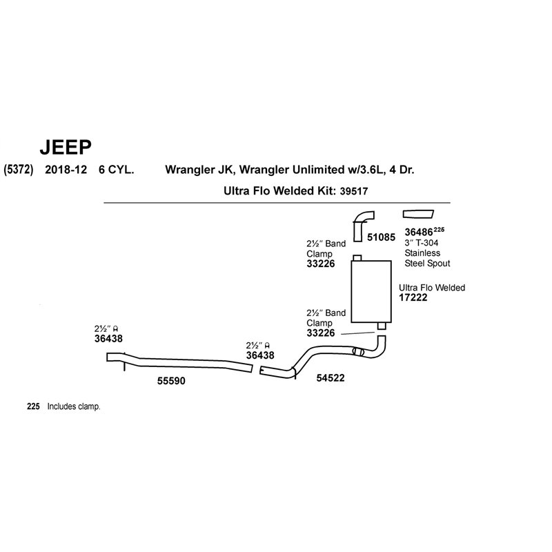 Dynomax | DynoMax Ultra-Flo Welded Muffler - Mustang / Wrangler (JK) 3.8L / 3.6L 1994-2018 Dynomax Silencieux