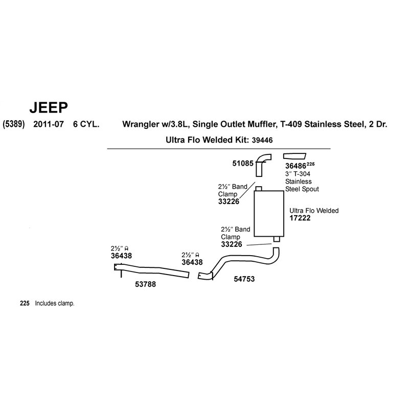 Dynomax | DynoMax Ultra-Flo Welded Muffler - Mustang / Wrangler (JK) 3.8L / 3.6L 1994-2018 Dynomax Silencieux