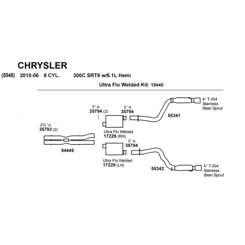 Dynomax | DynoMax Ultra-Flo Welded Muffler - 300 / Ram 2008-2014 Dynomax Silencieux