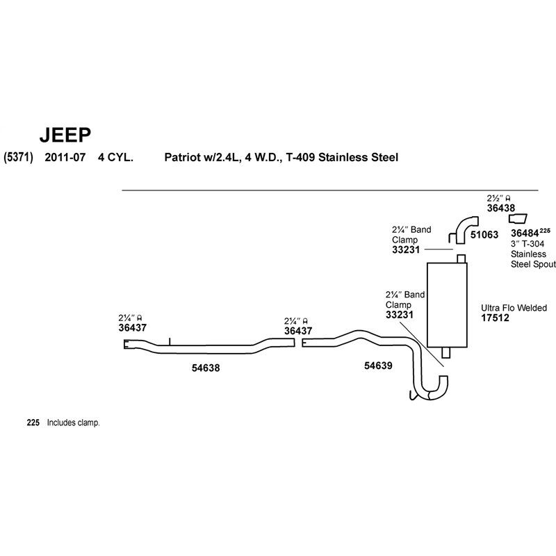 Dynomax | Hardware-Clamp 2 1/4in. Narrow Band-Stain. - Chevrolet / Chrysler / Dodge / Ford / Jeep 2005-2017 Dynomax Joints et...