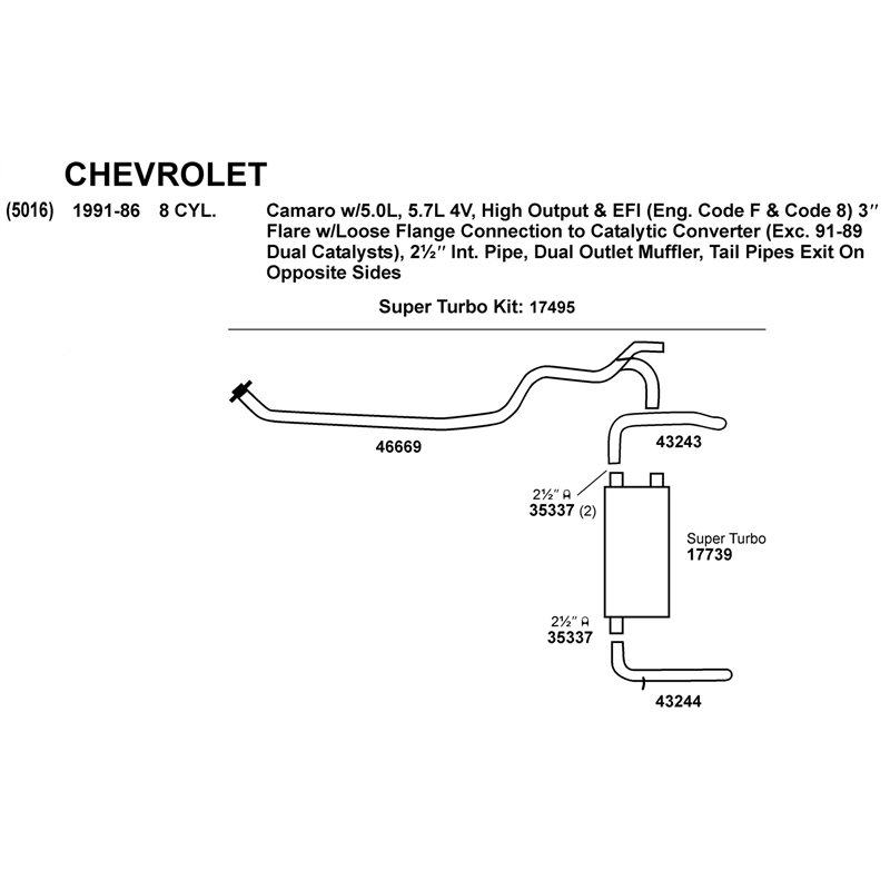 Dynomax | Exhaust Tail Pipe - Camaro / Firebird 1983-1992 Dynomax Exhaust Pipes