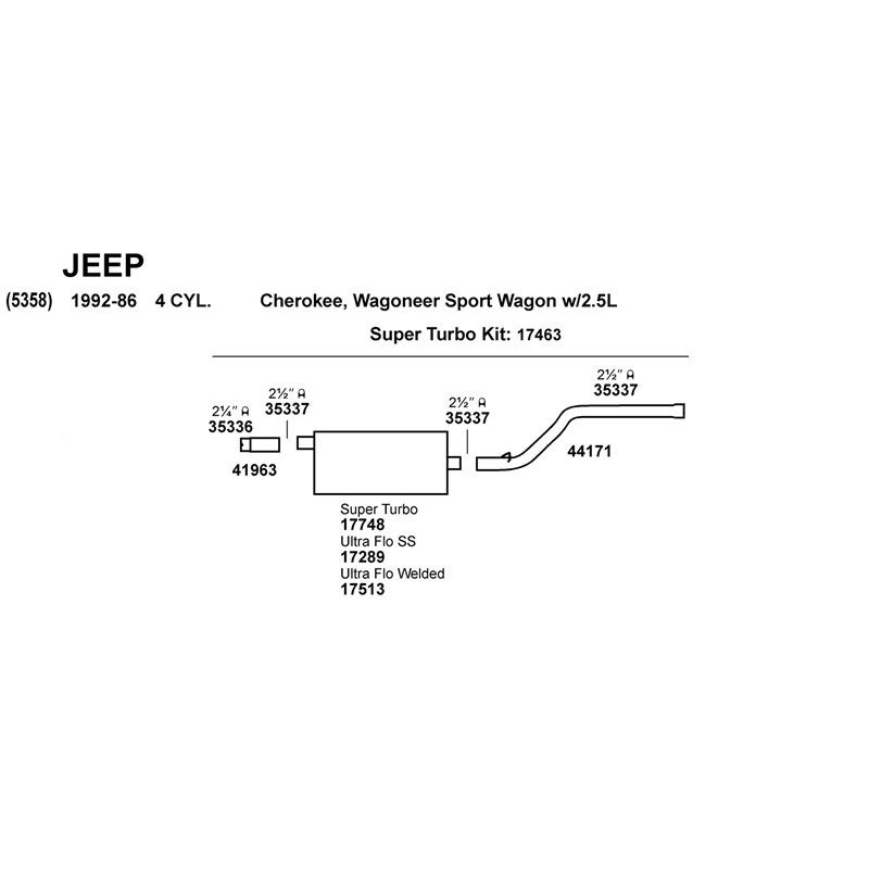 Dynomax | Exhaust Tail Pipe - Cherokee 2.5L / 4.0L 1986-1992 Dynomax Exhaust Pipes