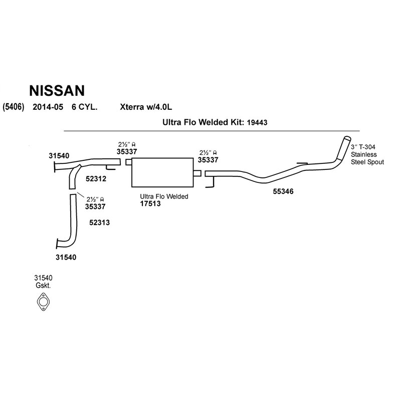 Dynomax | DynoMax Intermediate Pipe - Frontier / Xterra 2.5L / 4.0L 2008-2016 Dynomax Exhaust Pipes