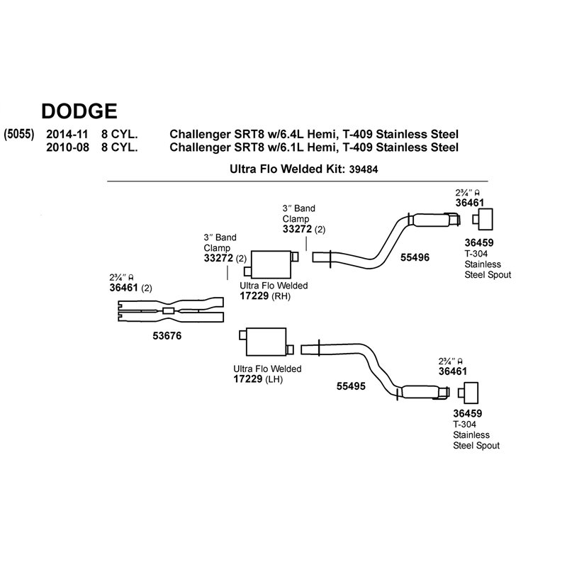 Dynomax | Exhaust Tail Pipe - Challenger R/T / SRT8 / Magnum 2006-2014 Dynomax Exhaust Pipes