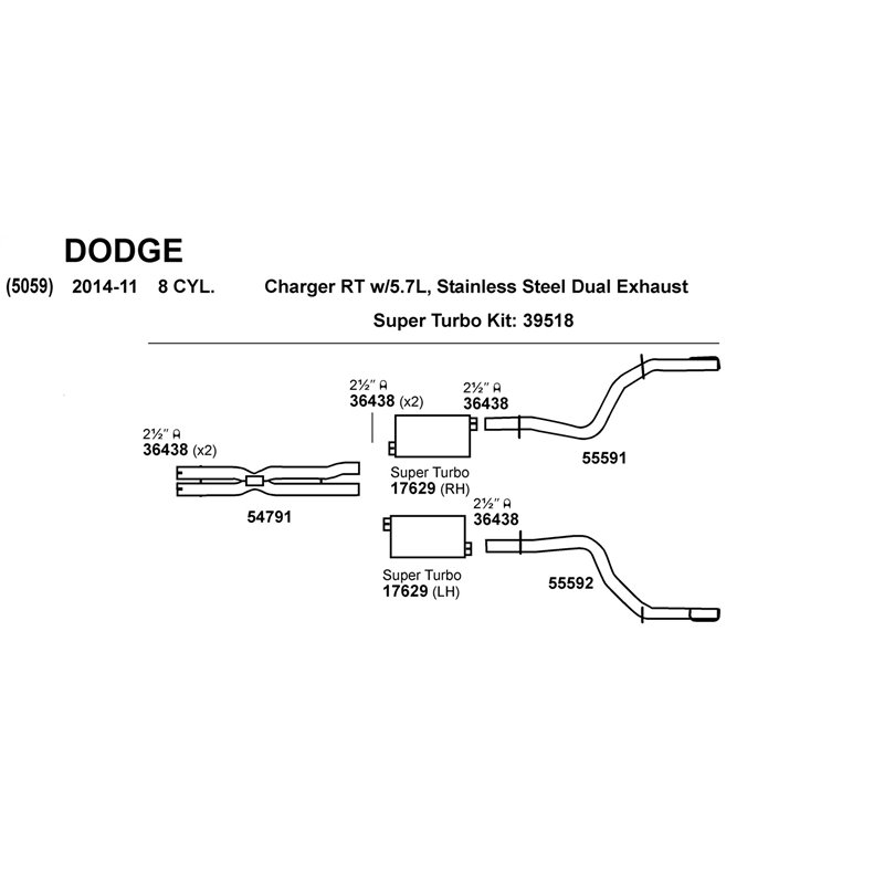 Dynomax | Exhaust Tail Pipe - 300 / Charger 3.6L / 5.7L 2011-2014 Dynomax Exhaust Pipes