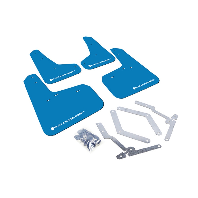 RallyArmor | Nitrous Blue Mud Flaps WHITE Logo - Focus 2012-2018 RallyArmor Mud Flaps