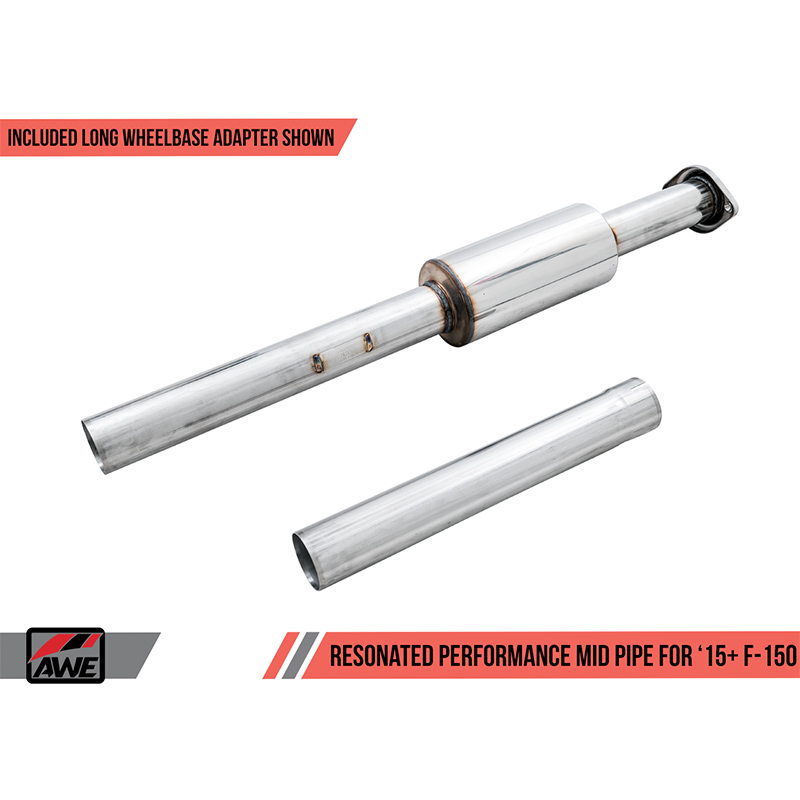 AWE Tuning | Resonated Mid Pipe - F-150 2.7T 2015-2020 AWE Tuning Exhaust Pipes