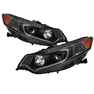 Xtune | Projector Headlights - Light Bar DRL - Black Xtune DRL Bar Headlights