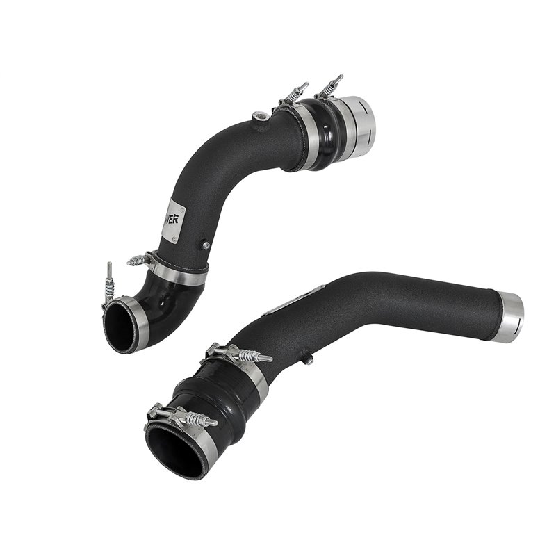 aFe POWER | BladeRunner 3in Aluminum H&C Charge Pipe Kit Black - F-250 / F-350 6.7L 2017-2021