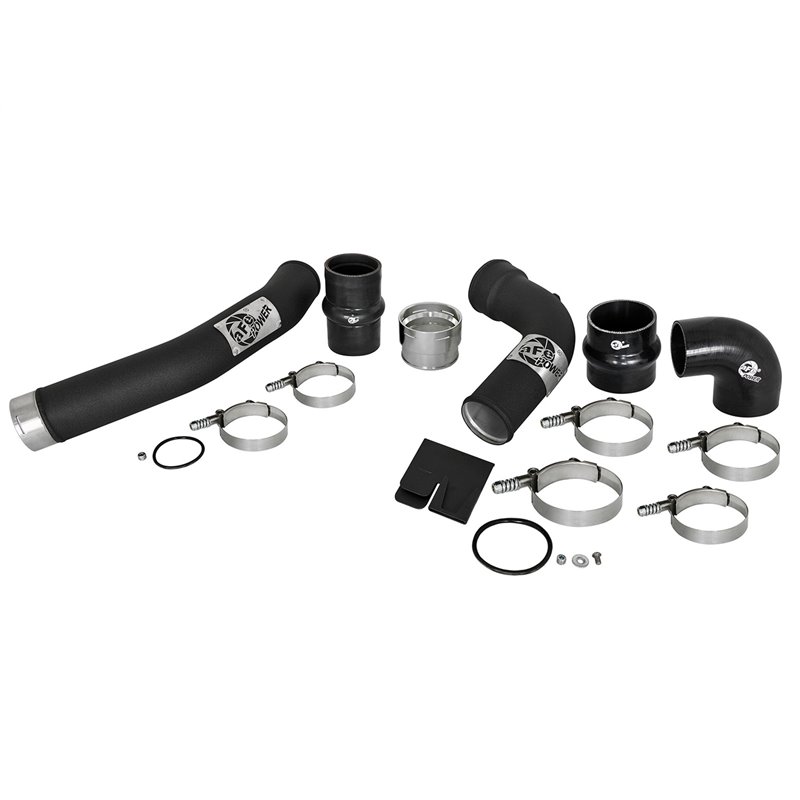 aFe POWER | BladeRunner 3in Aluminum H&C Charge Pipe Kit Black - F-250 / F-350 6.7L 2017-2021