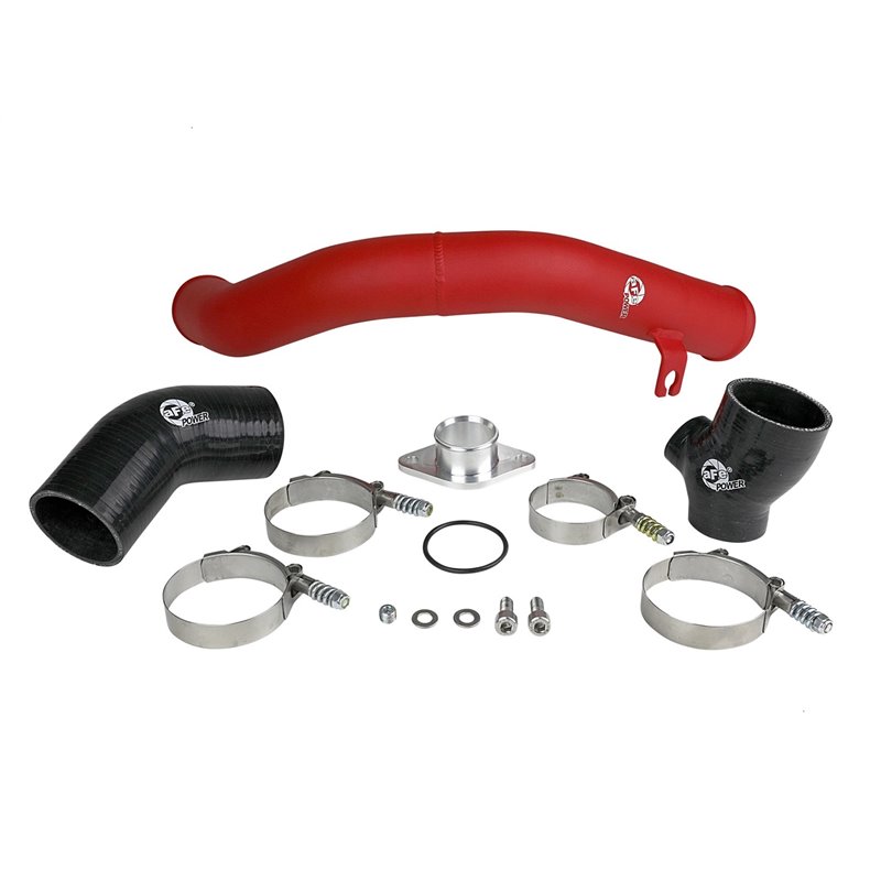 aFe POWER | BladeRunner 2-1/2in Aluminum Hot Charge Pipe Red - WRX 2.0T 2015-2021