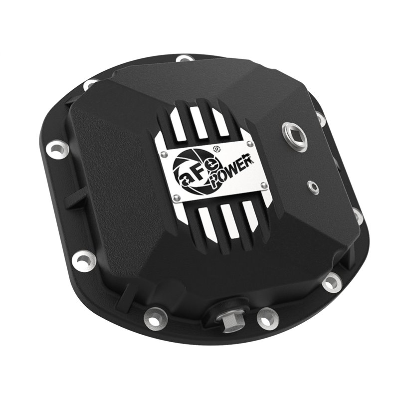aFe POWER | Pro Series Front Differential Cover Black w/Machined Fins/Gear Oil - Wrangler / Wrangler (JK) 1997-2018