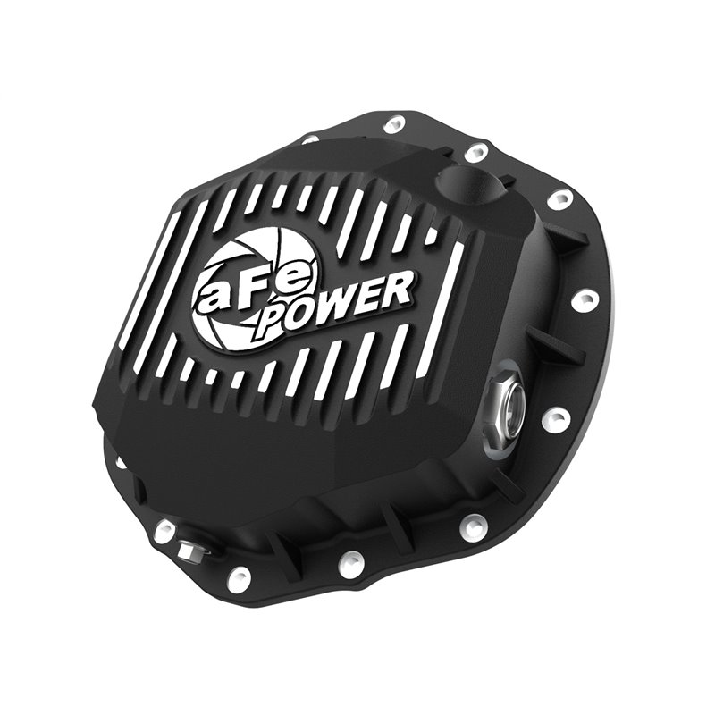 aFe POWER | Pro Series Rear Differential Cover Black w/Machined Fins - Silverado 2500 HD / Silverado 3500 HD / Sierra 2500 HD / 