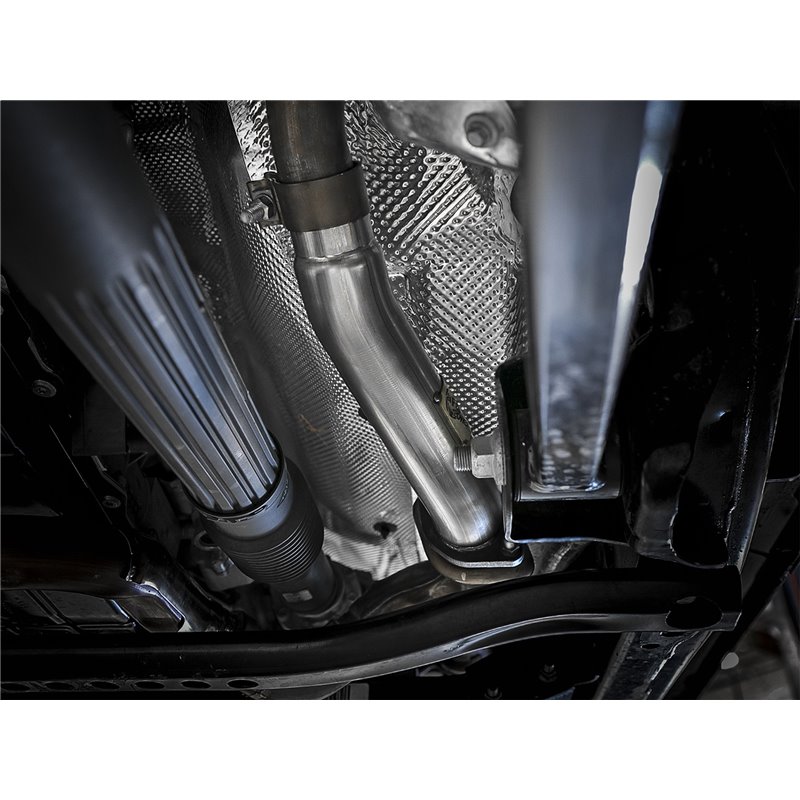 aFe Power | Twisted Steel 2-1/2 IN 409 Stainless Steel Loop-Delete Downpipe - Gladiator / Wrangler (JL) 3.6L / 2.0T 2018-2023...