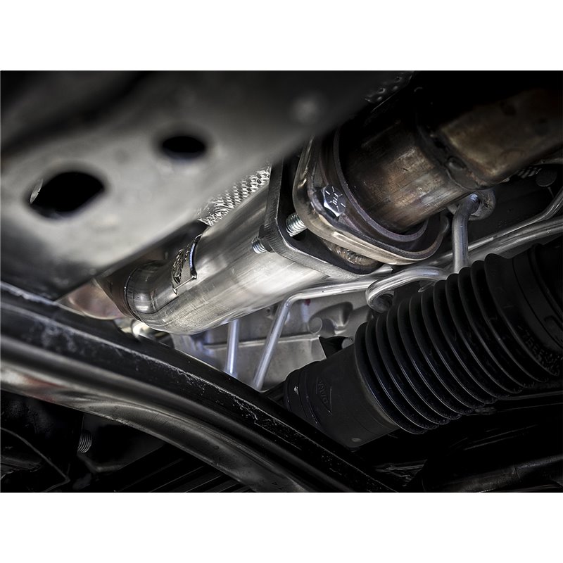 aFe Power | Twisted Steel 2-1/2 IN 409 Stainless Steel Loop-Delete Downpipe - Gladiator / Wrangler (JL) 3.6L / 2.0T 2018-2023...