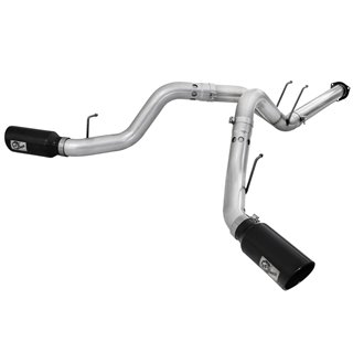aFe POWER | ATLAS 4in Alu Steel DPF-Back w/Black Tip - F-250 / F-350 6.7L 2011-2014