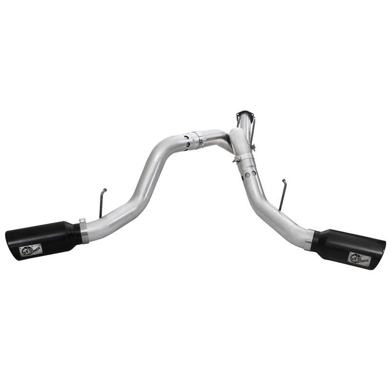 aFe POWER | ATLAS 4in Alu Steel DPF-Back w/Black Tip - F-250 / F-350 6.7L 2011-2014