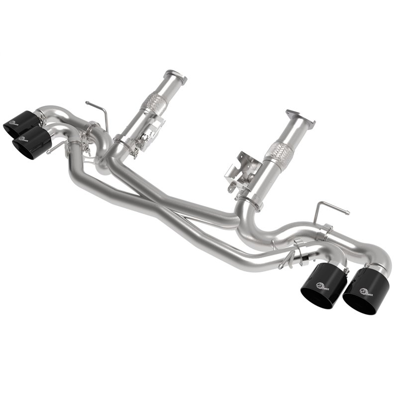 aFe Power | MACH Force-Xp Cat-Back Exhaust w/o NPP Exhaust Valve Black Tip No Muffler - Corvette Grand Sport / Stingray 6.2L ...