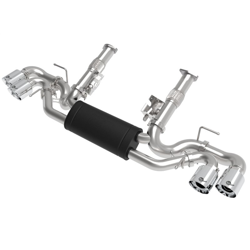 aFe Power | MACH Force-Xp Cat-Back Exhaust w/o NPP Exhaust Valve Polished Tip - Corvette 6.2L 2020-2023 aFe POWER Cat-Back Ex...