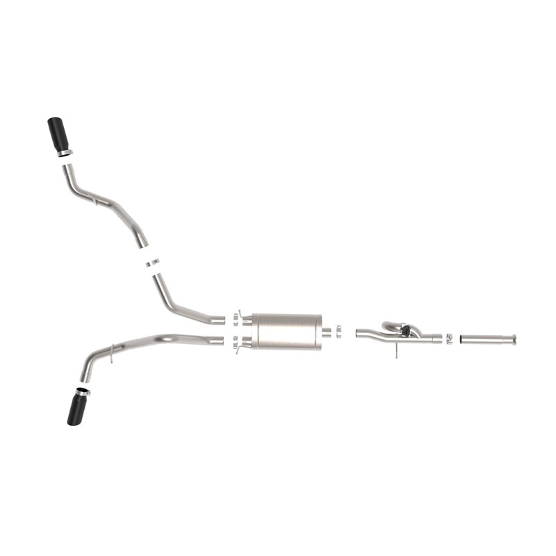 aFe Power | Gemini XV 3 IN 304 Stainless Steel Cat-Back Exhaust System w/Cut-Out Black - Silverado / Sierra 1500 2009-2018 aF...