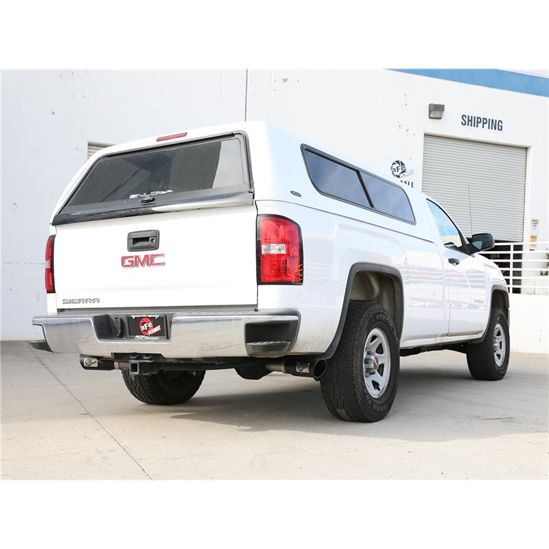 aFe Power | Gemini XV 3 IN 304 Stainless Steel Cat-Back Exhaust System w/Cut-Out Black - Silverado / Sierra 1500 2009-2018 aF...