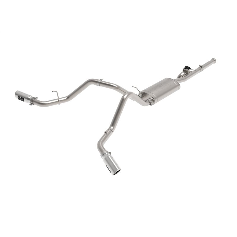 aFe Power | Gemini XV 3 IN 304 Stainless Steel Cat-Back Exhaust System w/Cut-Out Polished - Silverado / Sierra 1500 2009-2018...