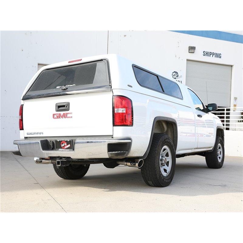 aFe Power | Gemini XV 3 IN 304 Stainless Steel Cat-Back Exhaust System w/Cut-Out Polished - Silverado / Sierra 1500 2009-2018...