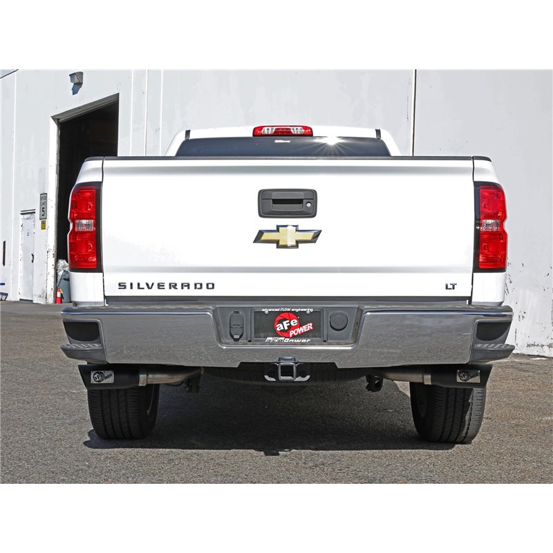 aFe Power | Gemini XV 3 IN 304 Stainless Steel Cat-Back Exhaust System w/Cut-Out Black - Silverado / Sierra 1500 / Limited 4....