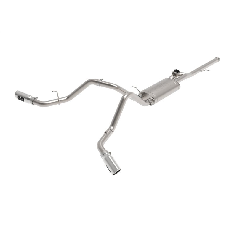 aFe Power | Gemini XV 3 IN 304 Stainless Steel Cat-Back Exhaust System w/Cut-Out Polished - Silverado / Sierra 1500 / Limited...