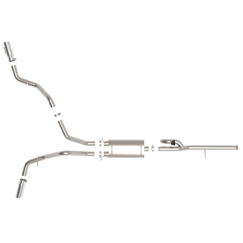aFe Power | Gemini XV 3 IN 304 Stainless Steel Cat-Back Exhaust System w/Cut-Out Polished - Silverado / Sierra 1500 / Limited...