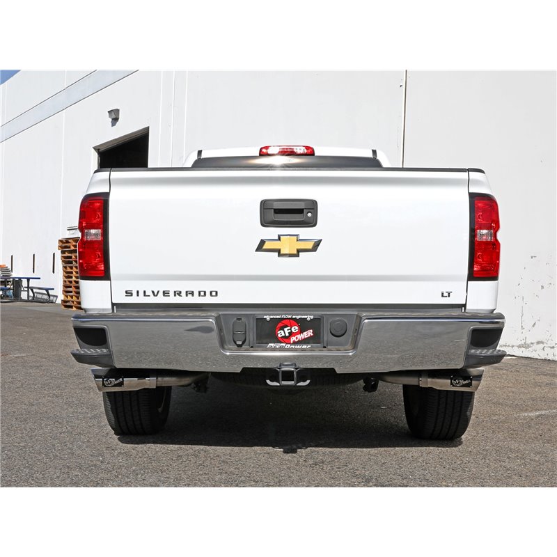 aFe Power | Gemini XV 3 IN 304 Stainless Steel Cat-Back Exhaust System w/Cut-Out Polished - Silverado / Sierra 1500 / Limited...