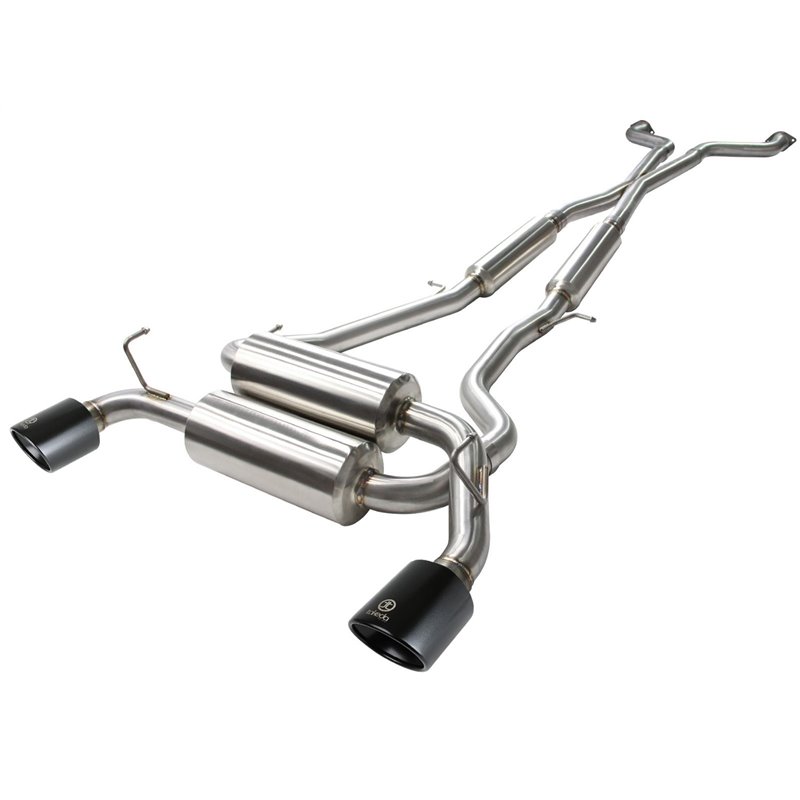 aFe Power | Takeda 2-1/2 IN 304 Stainless Steel Cat-Back Exhaust System w/Black Tips - G37 / Q60 3.7L 2008-2015 aFe POWER Cat...