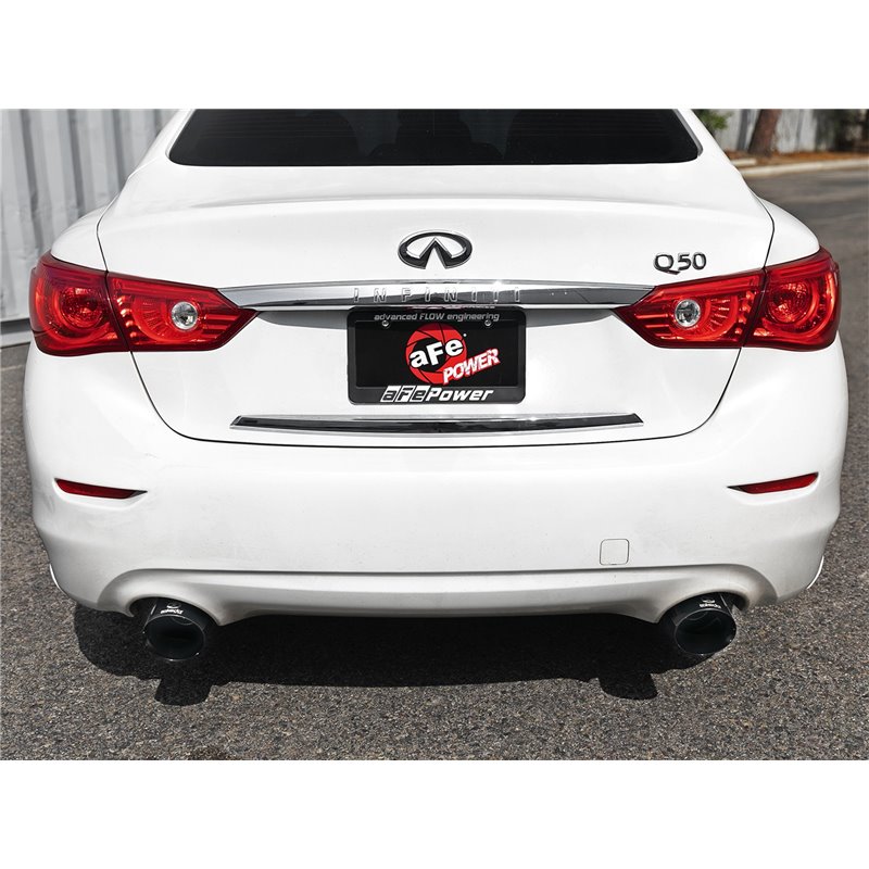 aFe Power | Takeda 2-1/2 IN 304 Stainless Steel Cat-Back Exhaust System w/Black Tips - Q50 3.0T 2016-2023 aFe POWER Cat-Back ...