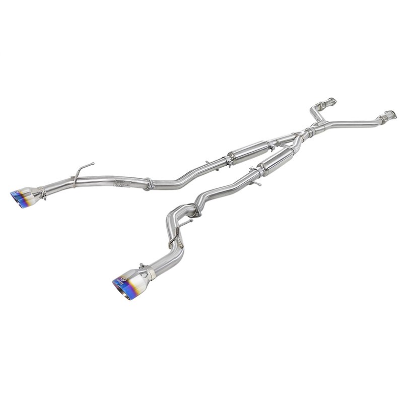 aFe Power | Takeda 2-1/2 IN 304 Stainless Steel Cat-Back Exhaust System w/Blue Flame Tips - Q50 3.0T 2016-2023 aFe POWER Cat-...