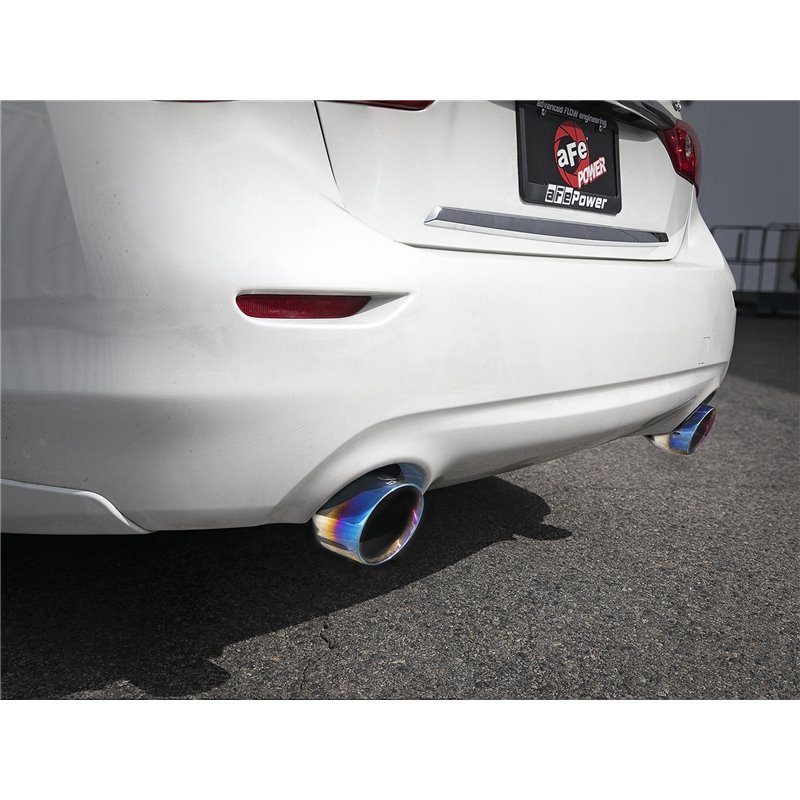 aFe Power | Takeda 2-1/2 IN 304 Stainless Steel Cat-Back Exhaust System w/Blue Flame Tips - Q50 3.0T 2016-2023 aFe POWER Cat-...