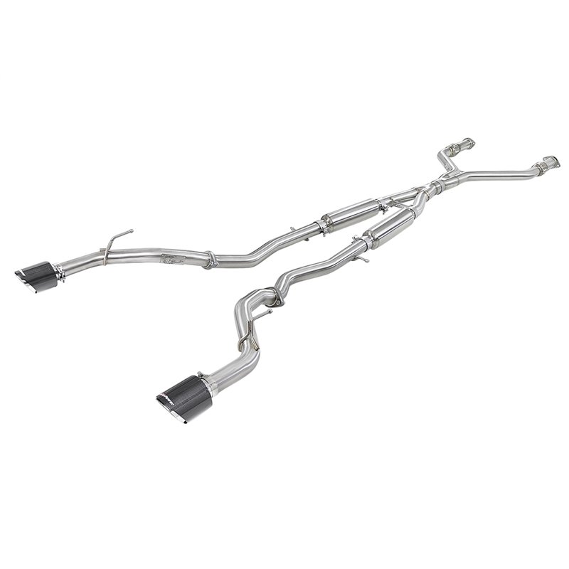 aFe Power | Takeda 2-1/2 IN 304 Stainless Steel Cat-Back Exhaust System w/Carbon Fiber Tip - Q60 3.0T 2017-2022 aFe POWER Cat...