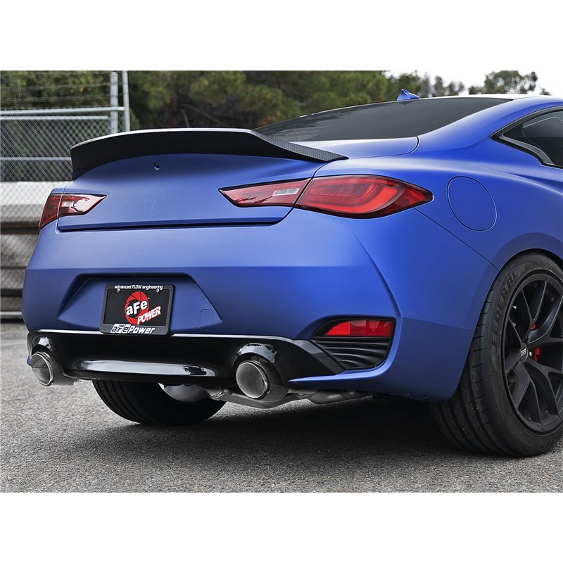 aFe Power | Takeda 2-1/2 IN 304 Stainless Steel Cat-Back Exhaust System w/Carbon Fiber Tip - Q60 3.0T 2017-2022 aFe POWER Cat...