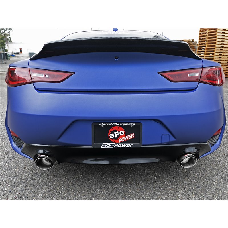 aFe Power | Takeda 2-1/2 IN 304 Stainless Steel Cat-Back Exhaust System w/Carbon Fiber Tip - Q60 3.0T 2017-2022 aFe POWER Cat...