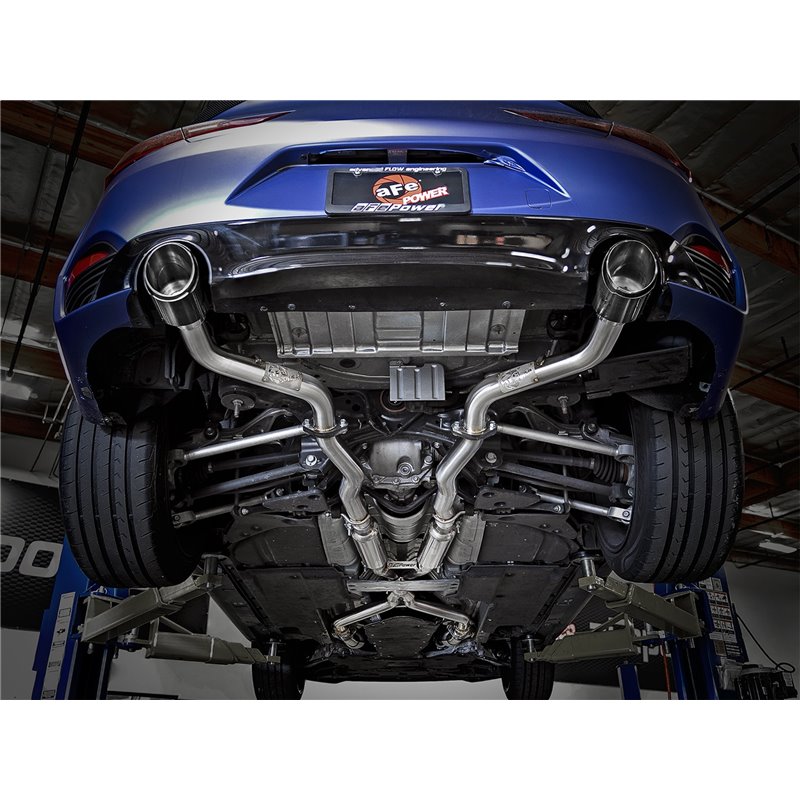 aFe Power | Takeda 2-1/2 IN 304 Stainless Steel Cat-Back Exhaust System w/Carbon Fiber Tip - Q60 3.0T 2017-2022 aFe POWER Cat...