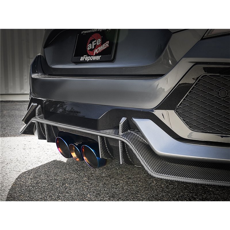 aFe Power | Takeda 3 IN 304 Stainless Steel Cat-Back Exhaust System w/Blue Flame Tip - Civic 2.0T 2017-2021 aFe POWER Cat-Bac...