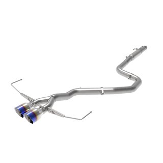 aFe Power | Takeda 3 IN to 2-1/2 IN 304 Stainless Steel Cat-Back Exhaust w/Blue Flame Tip - Veloster / Veloster N Base 1.6T /...