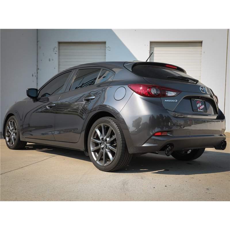aFe POWER | Takeda 2-1/2in 304 SS Axle-Back w/Carbon Tip - 3 2.0L / 2.5L 2014-2018 aFe POWER Axle-Back Exhausts