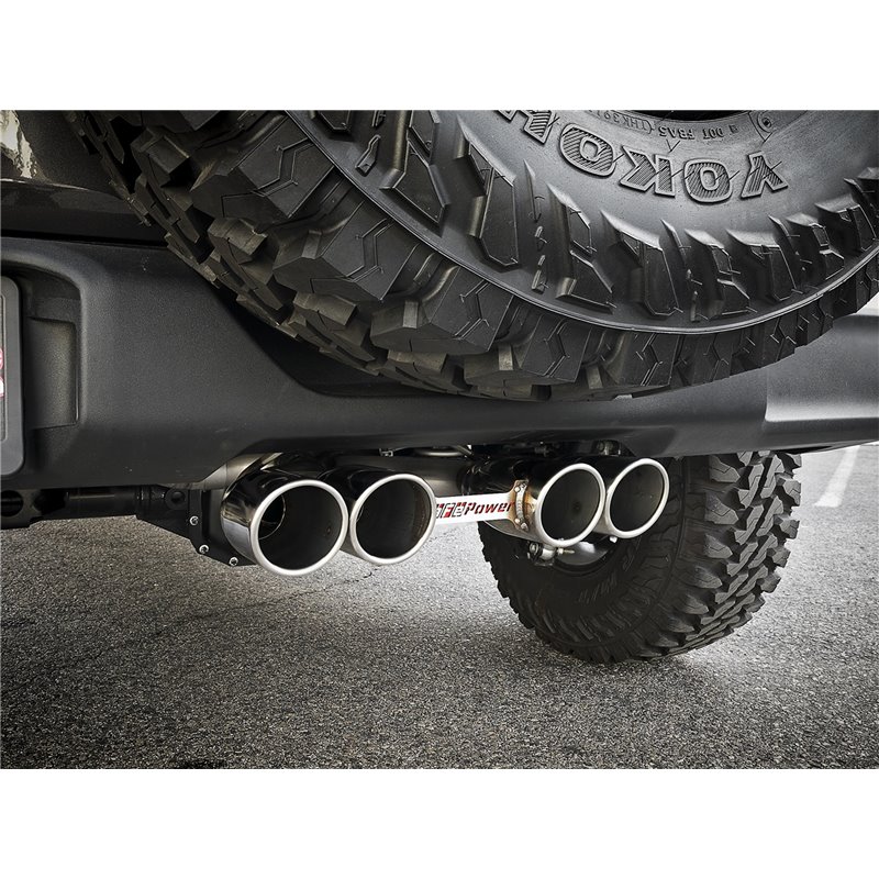 aFe POWER | Rebel Series 2-1/2in 304 SS Cat-Back w/Polished Tip - Wrangler (JL) 2.0T / 3.6L 2018-2021