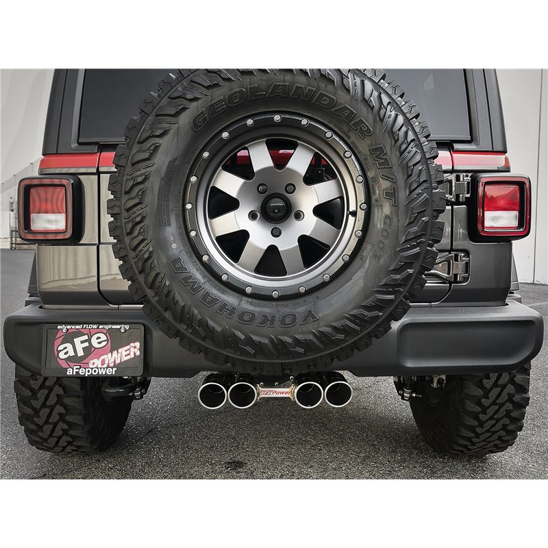aFe POWER | Rebel Series 2-1/2in 304 SS Cat-Back w/Polished Tip - Wrangler (JL) 2.0T / 3.6L 2018-2021