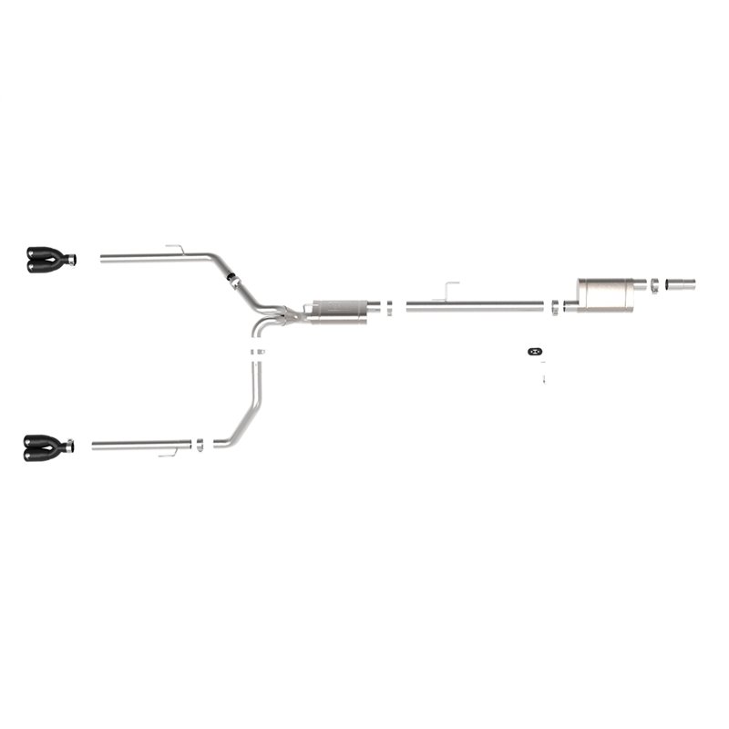 aFe Power | Vulcan Series 3 IN to 2-1/2 IN 304 Stainless Steel Cat-Back Exhaust System Black - Gladiator 3.6L 2020-2023 aFe P...