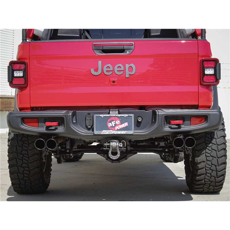 aFe Power | Vulcan Series 3 IN to 2-1/2 IN 304 Stainless Steel Cat-Back Exhaust System Black - Gladiator 3.6L 2020-2023 aFe P...
