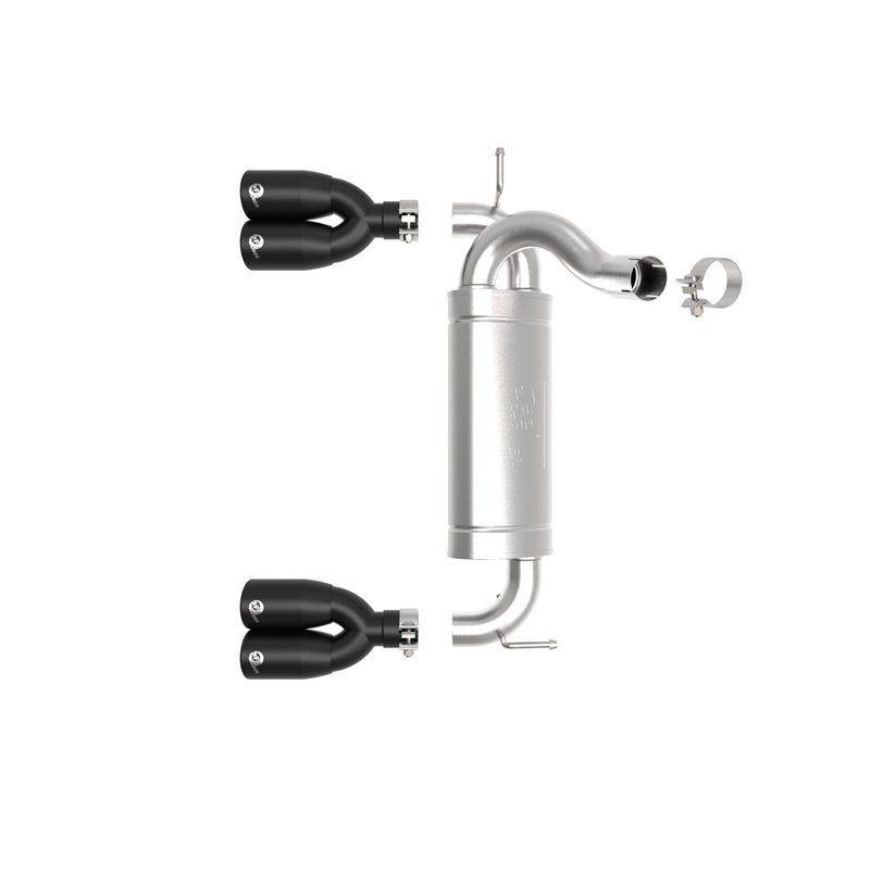 aFe Power | Vulcan Series 2-1/2 IN 304 Stainless Steel Axle-Back Exhaust System Black - Grand Cherokee / Wrangler (JK) / Wran...