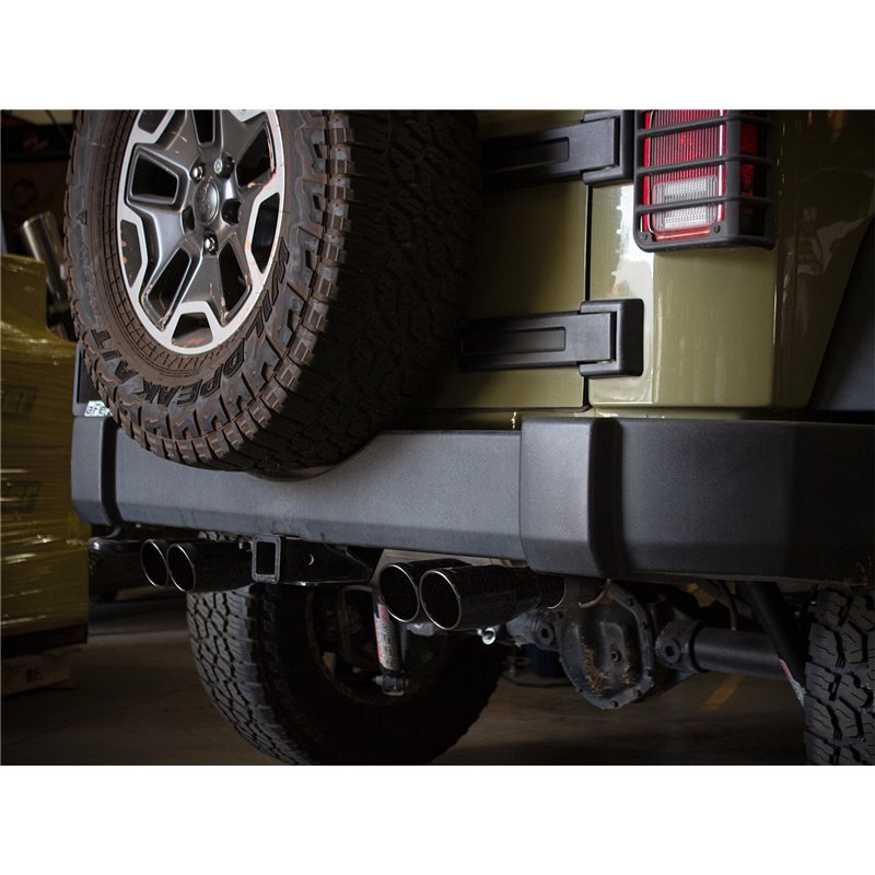 aFe Power | Vulcan Series 2-1/2 IN 304 Stainless Steel Axle-Back Exhaust System Black - Grand Cherokee / Wrangler (JK) / Wran...